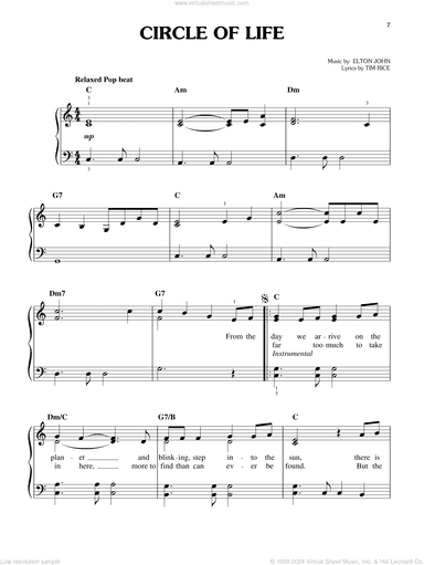 Circle Of Life (from The Lion King: Broadway Musical)