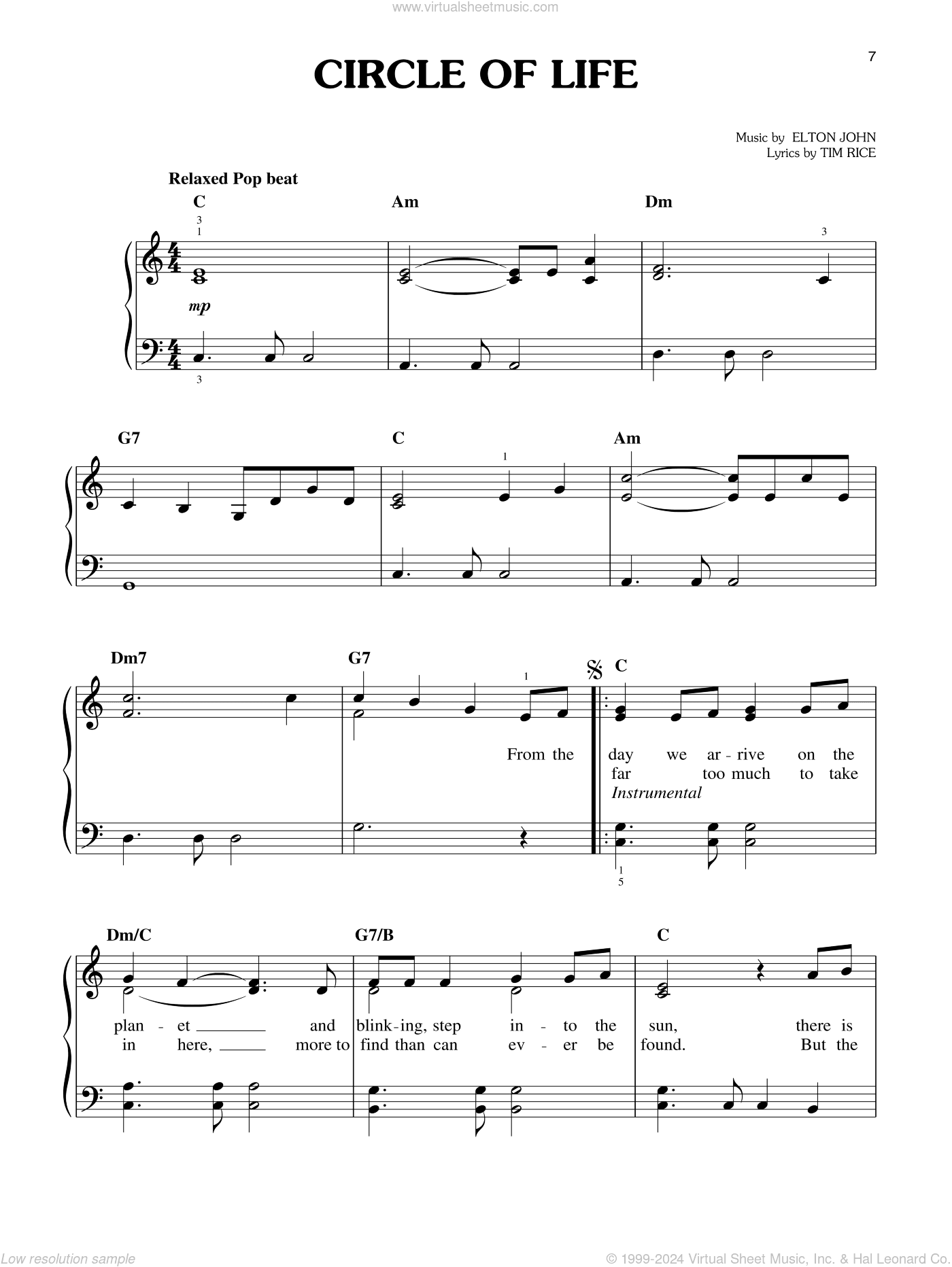Circle Of Life (from The Lion King: Broadway Musical)