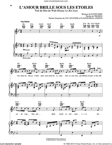 Can You Feel The Love Tonight (from The Lion King) [French version]