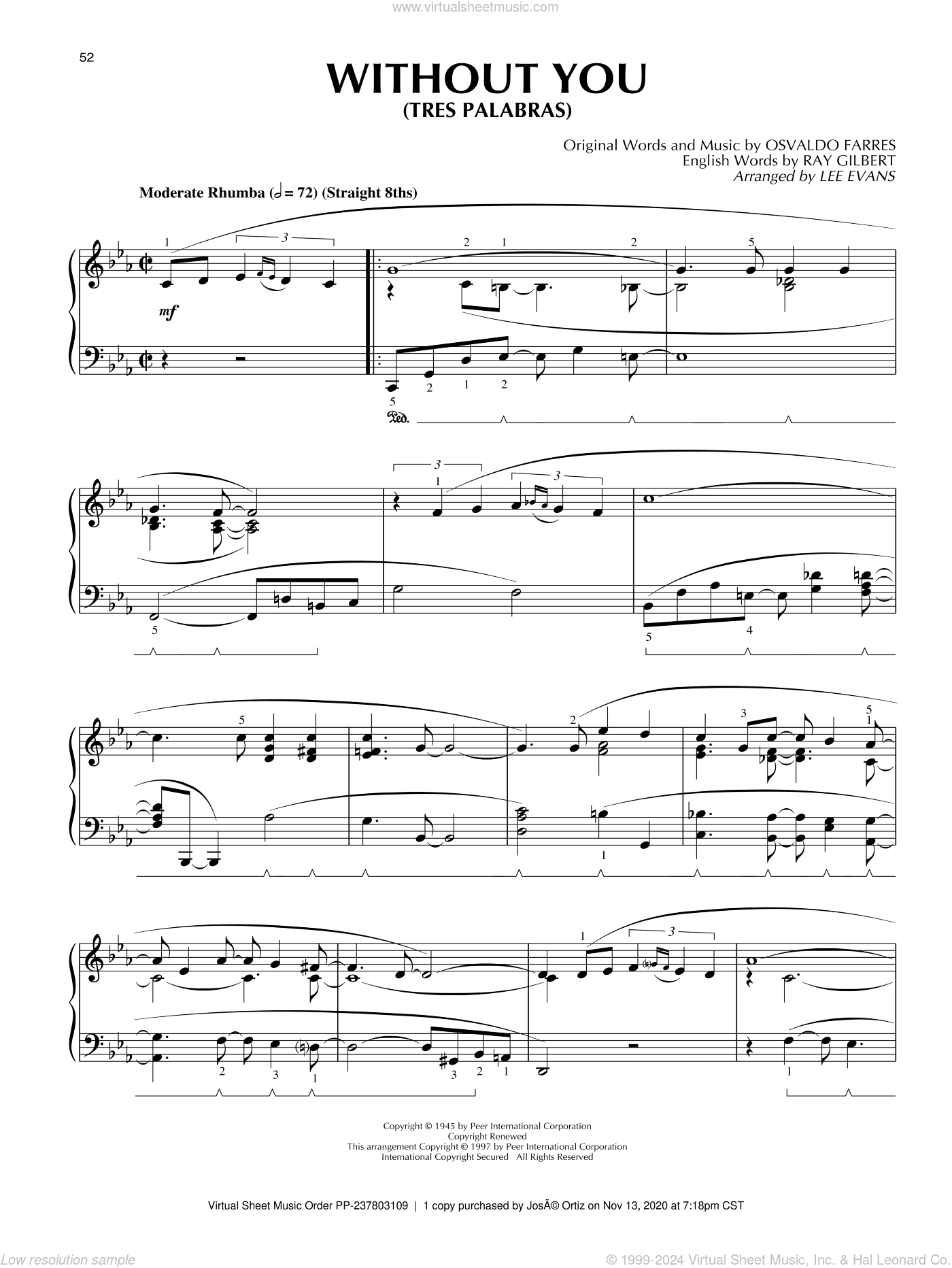 Tres Palabras (Without You)