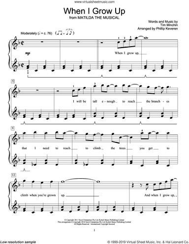 When I Grow Up (from Matilda The Musical) (arr. Phillip Keveren)