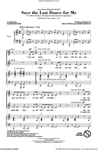 Save The Last Dance For Me (arr. Mark Brymer)