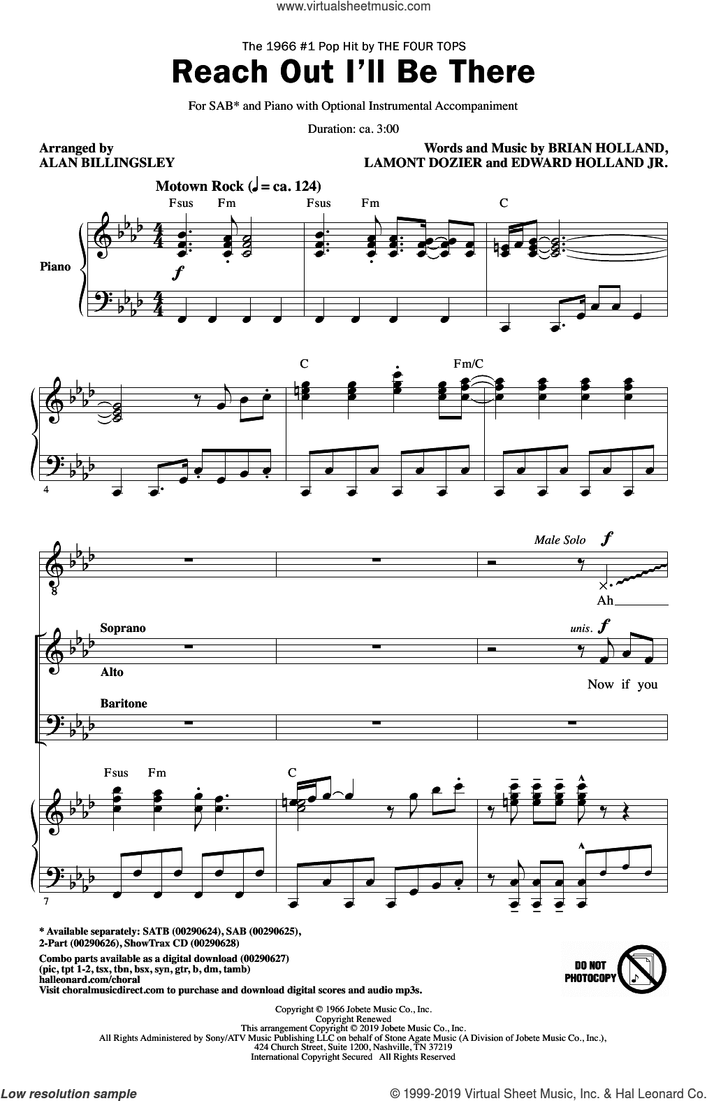 Reach Out I'll Be There (arr. Alan Billingsley)