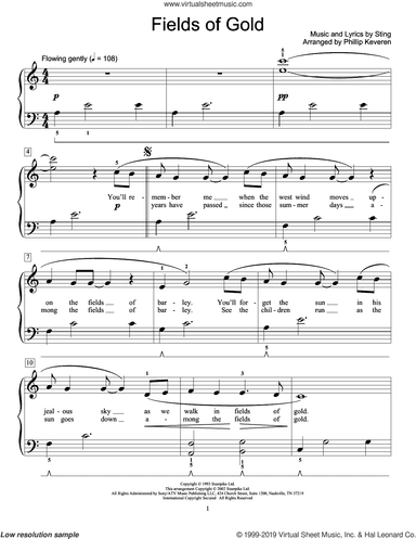 Fields Of Gold (arr. Phillip Keveren)