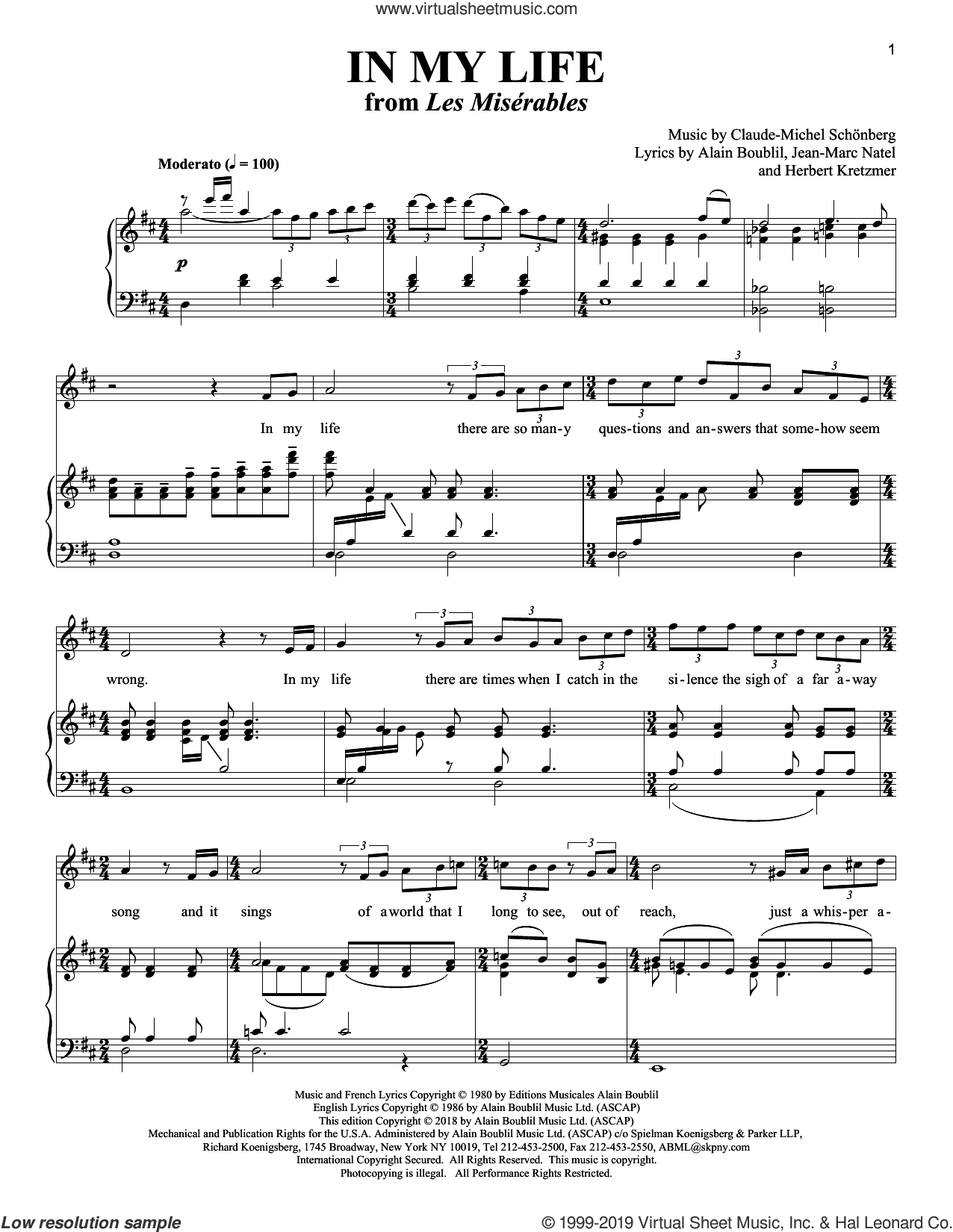 In My Life (from Les Miserables)