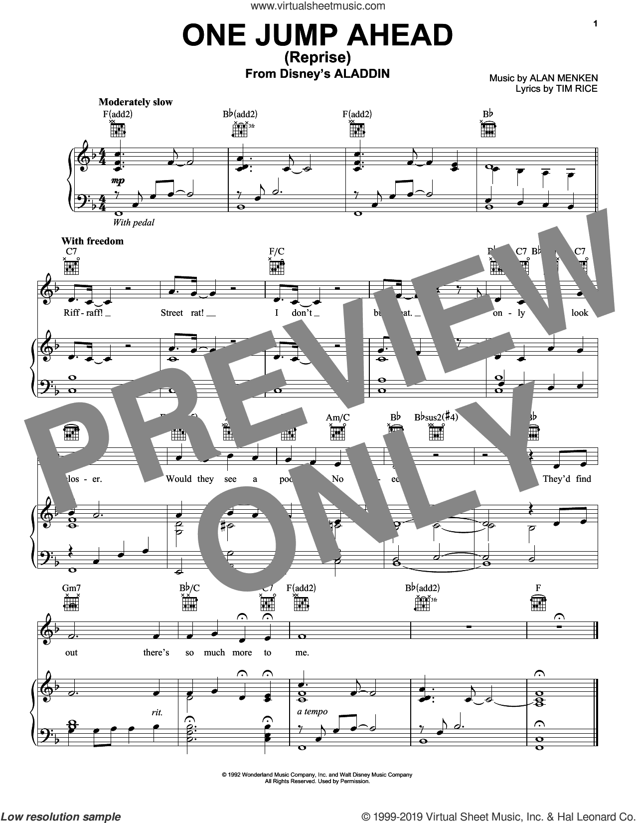 One Jump Ahead (Reprise) (from Disney's Aladdin)