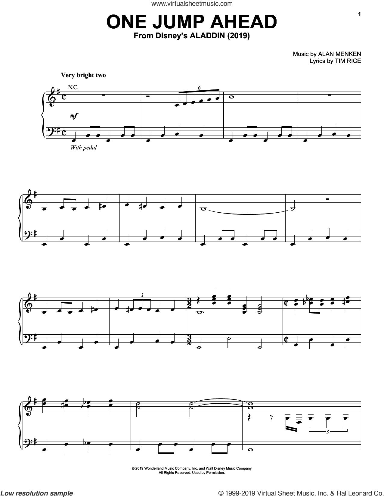 One Jump Ahead (from Disney's Aladdin)