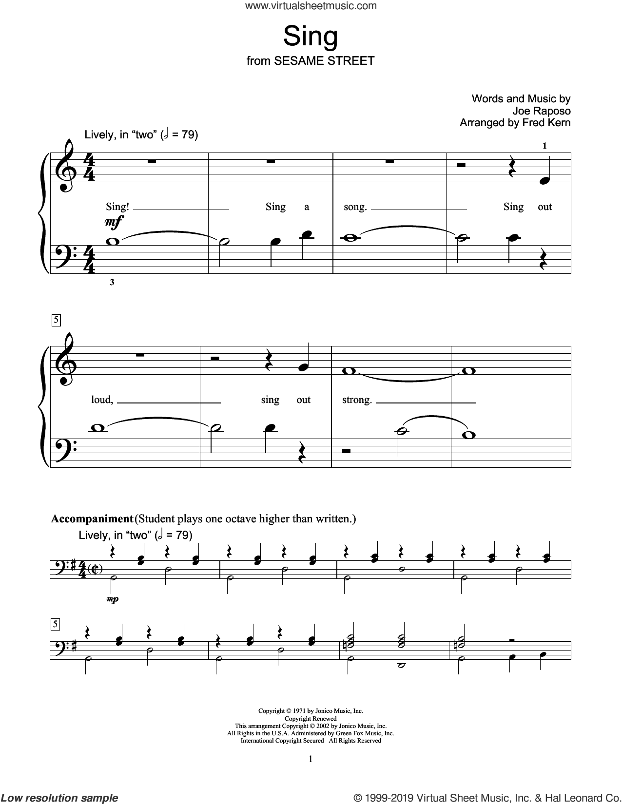 Sing (arr. Fred Kern)