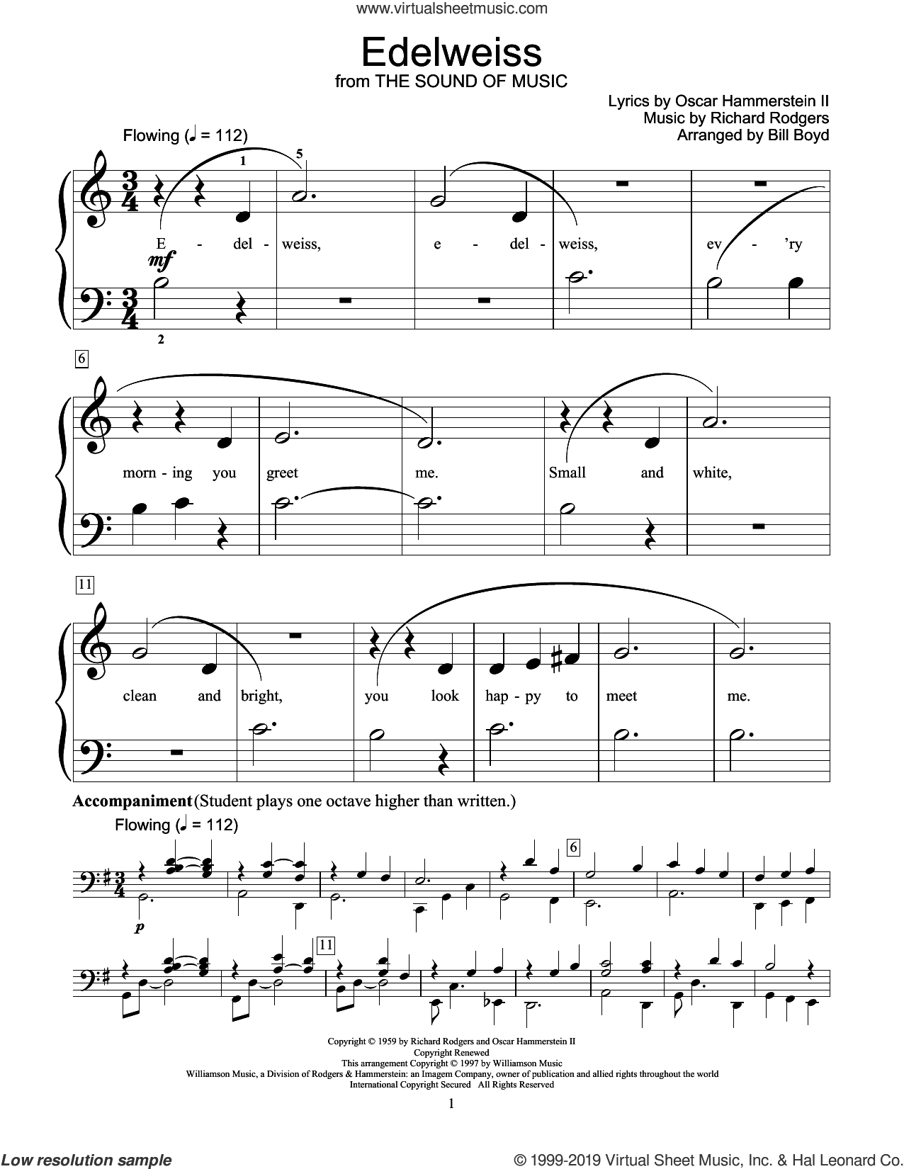 Edelweiss (from The Sound Of Music) (arr. Bill Boyd)