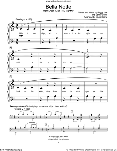 Bella Notte (This Is The Night) (from Lady And The Tramp) (arr. Mona Rejino)