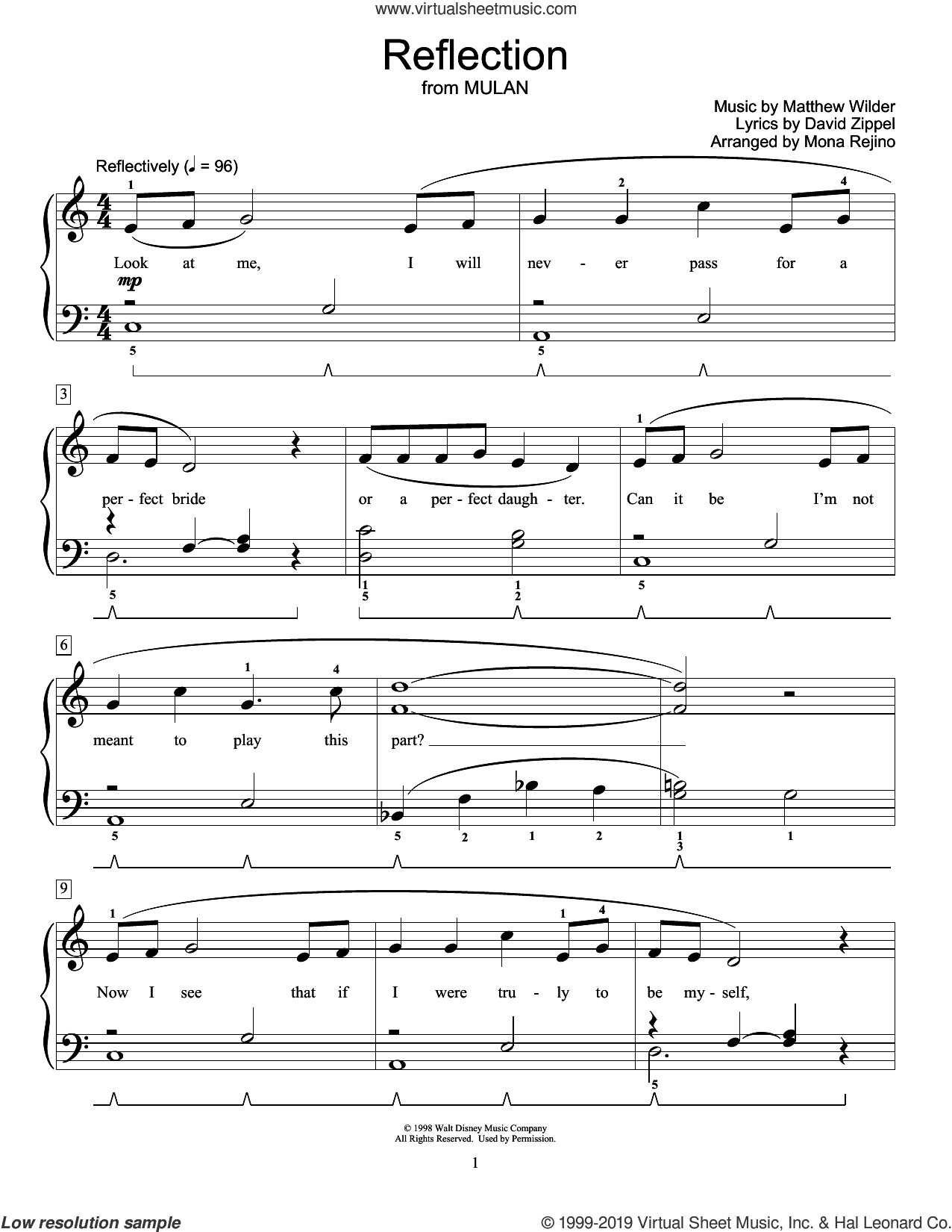 Reflection (from Mulan) (arr. Mona Rejino)