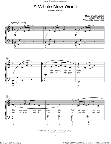 A Whole New World (from Aladdin) (arr. Mona Rejino)