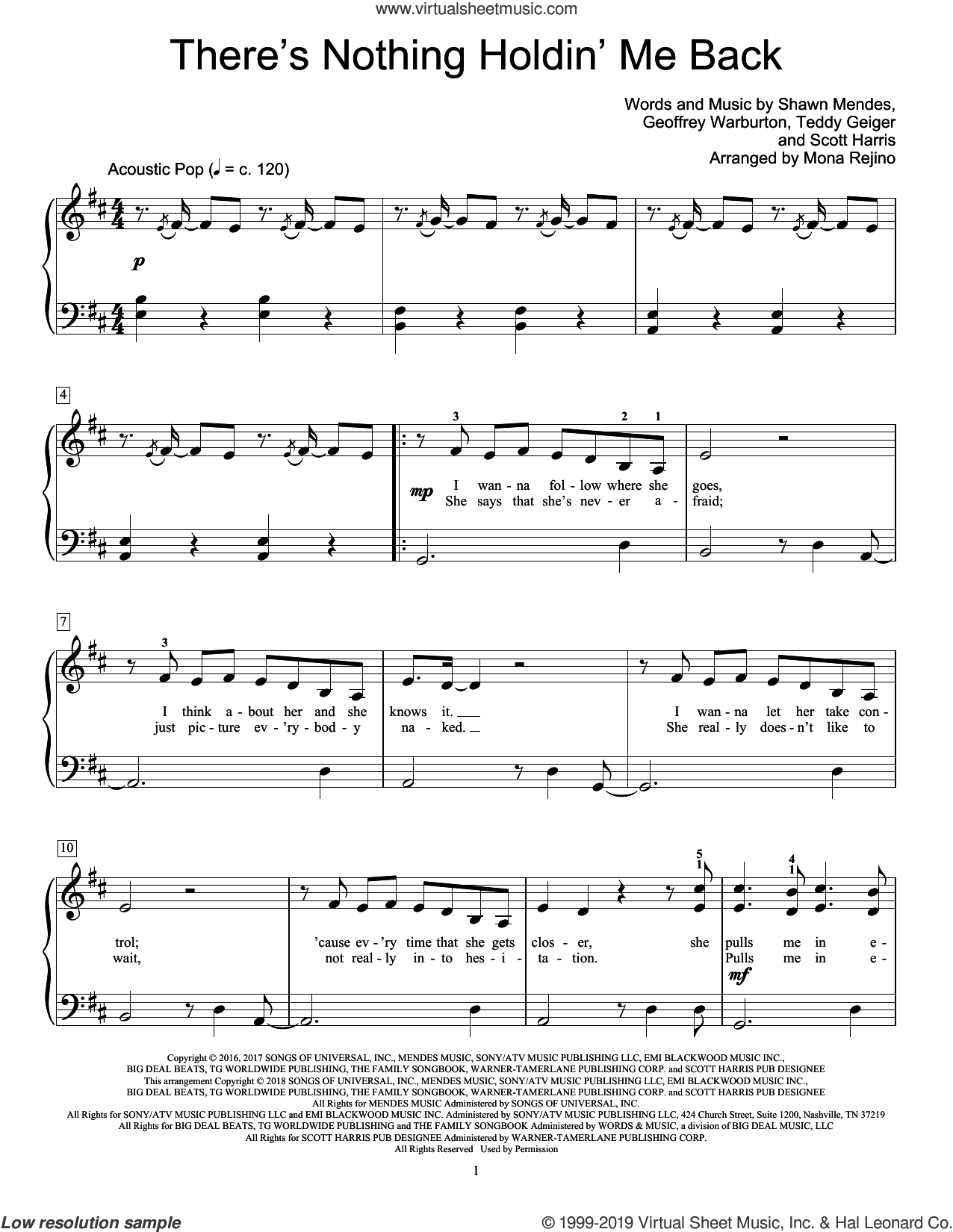 There's Nothing Holdin' Me Back (arr. Mona Rejino)