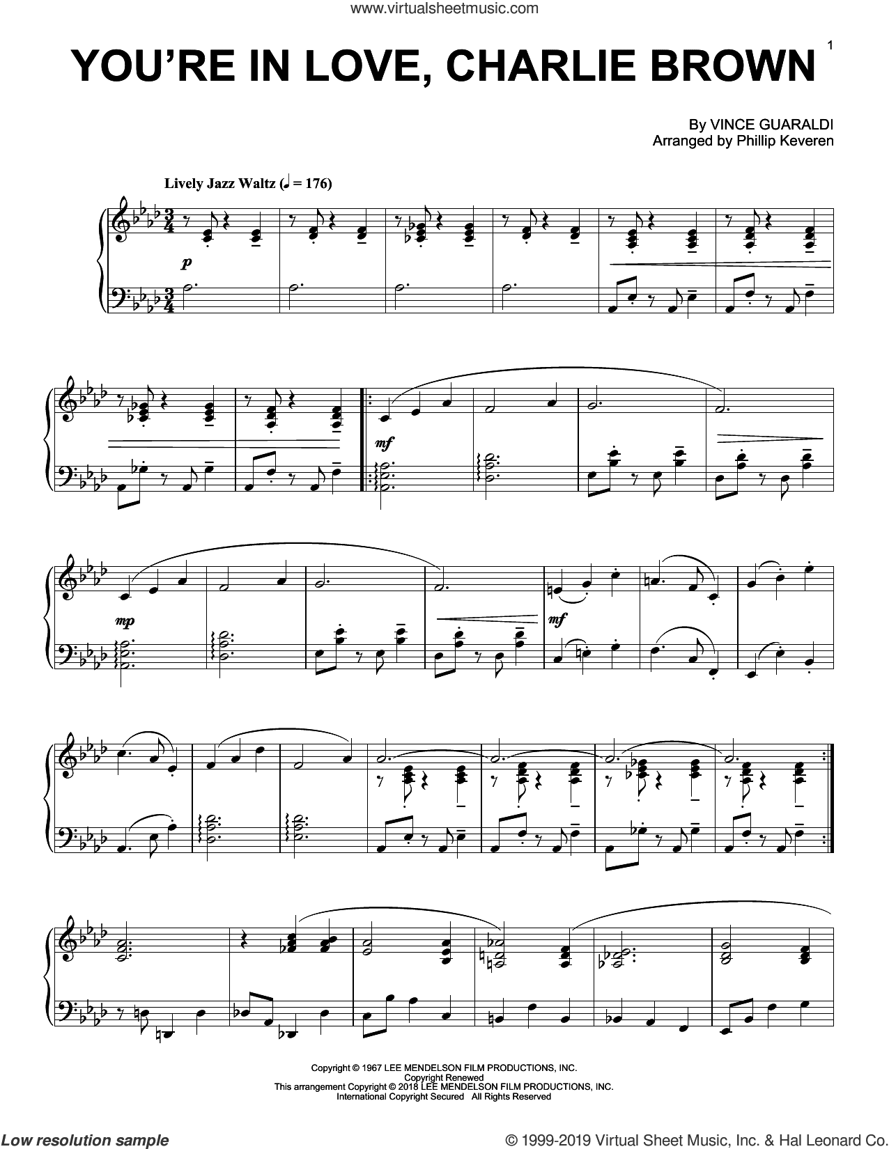 You're In Love, Charlie Brown (arr. Phillip Keveren)