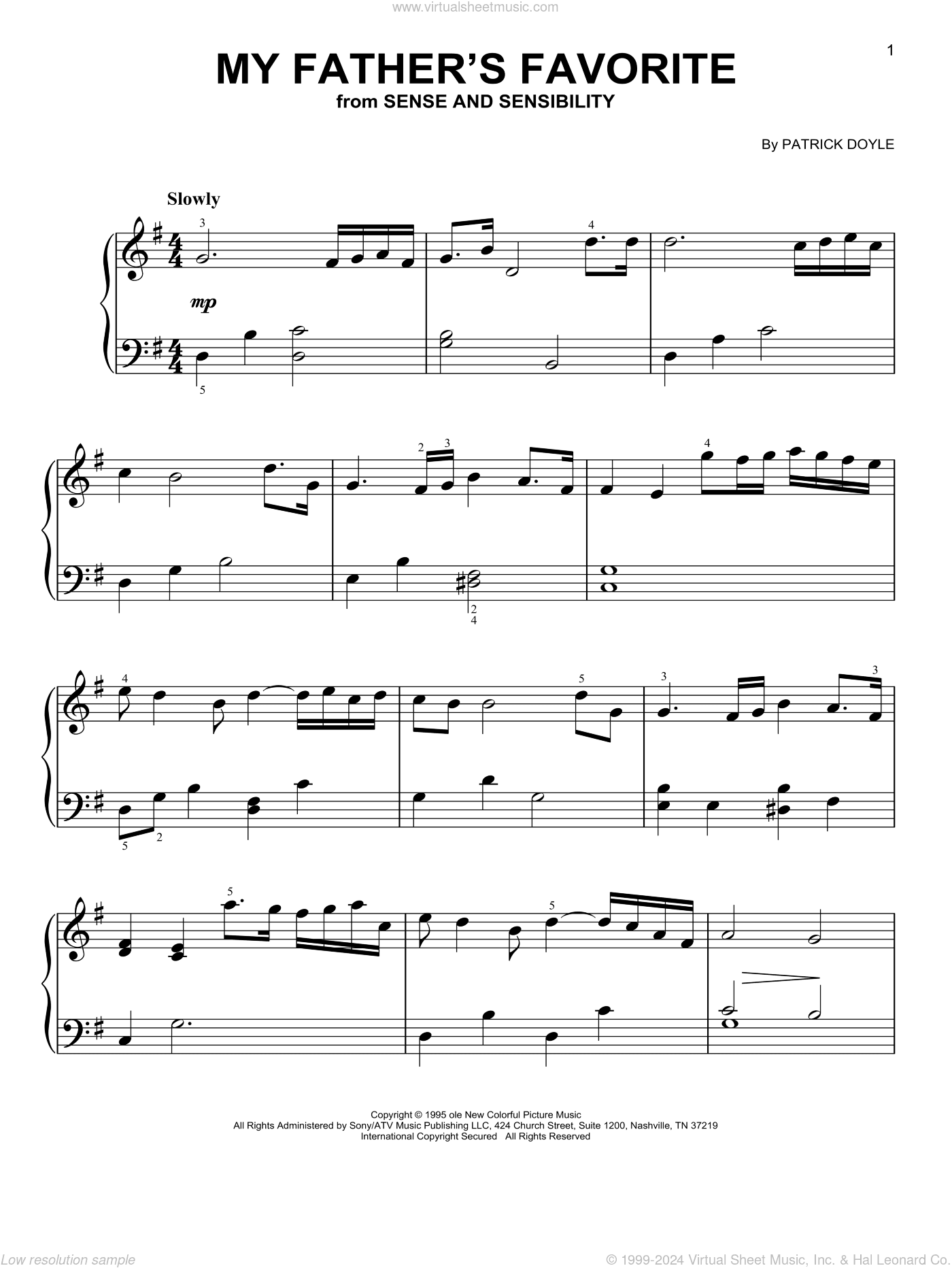 My Father's Favorite (from Sense and Sensibility)