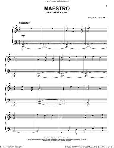Maestro (from The Holiday), (beginner)