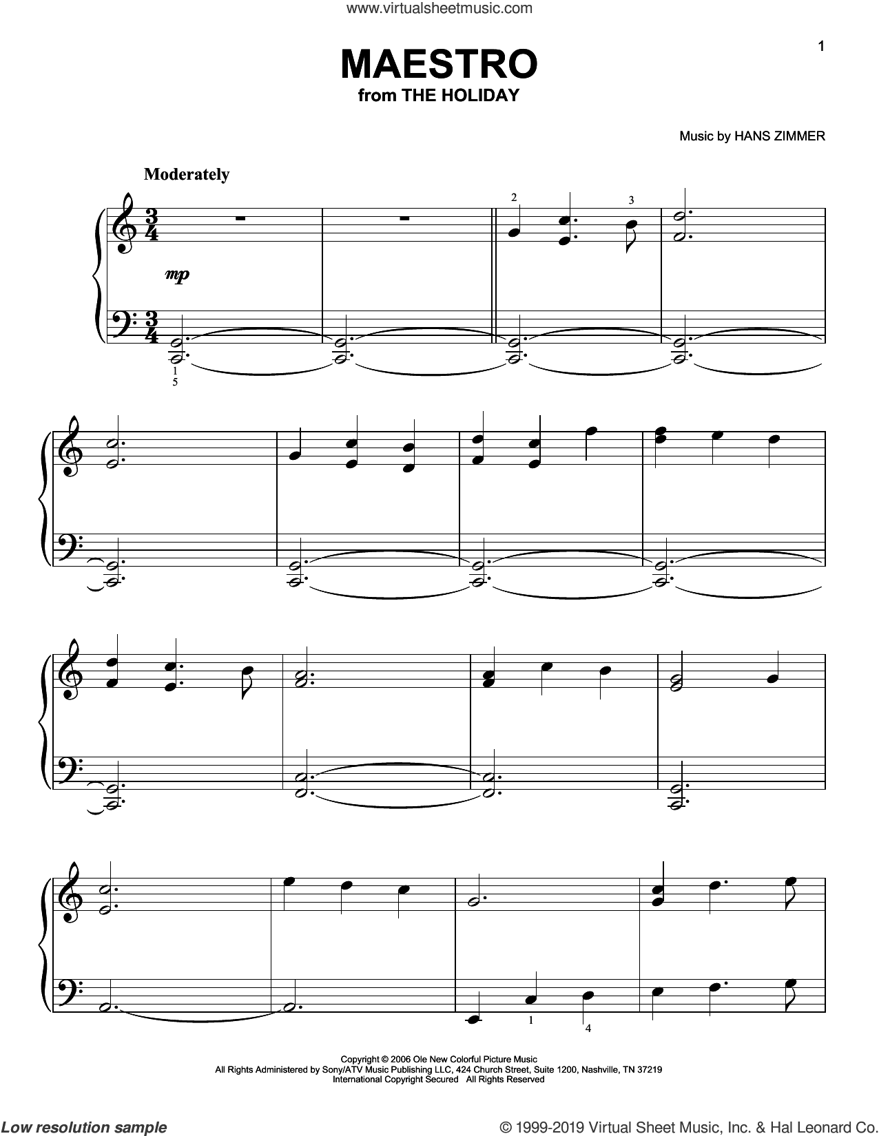 Maestro (from The Holiday), (beginner)