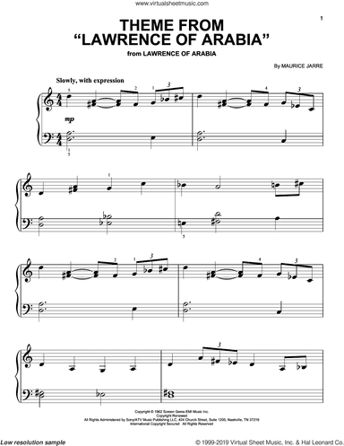 Theme From "Lawrence Of Arabia", (beginner)
