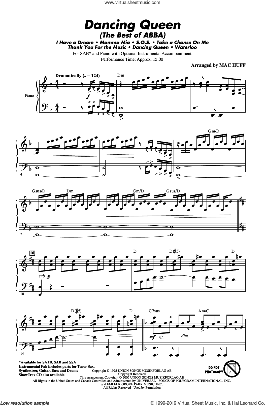 Mamma Mia! - Highlights from the Movie Soundtrack (arr. Mac Huff)