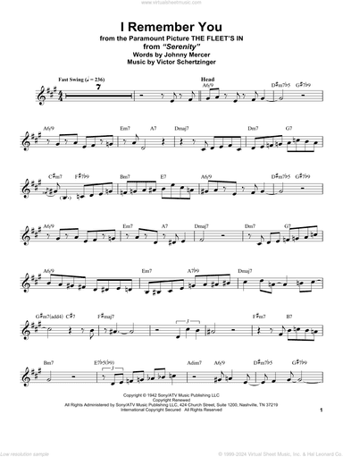 I Remember You (from The Fleet's In)