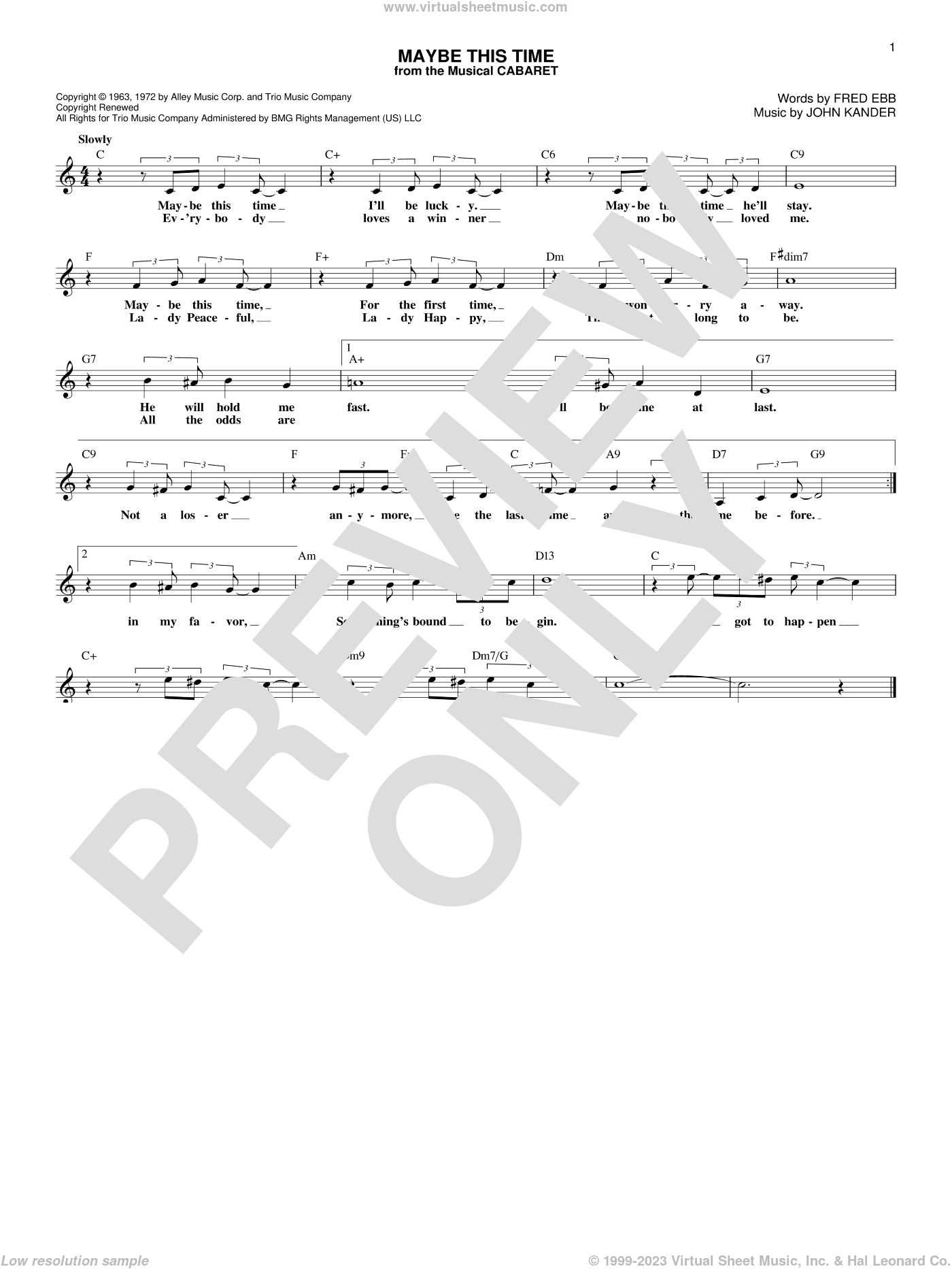 Maybe This Time (from Cabaret)