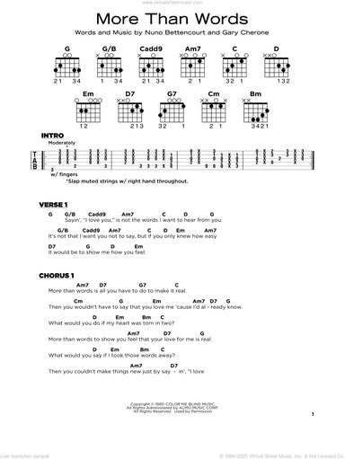 More Than Words, (beginner)