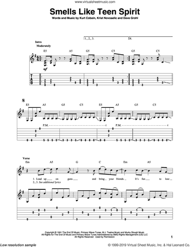 Smells Like Teen Spirit, (intermediate)