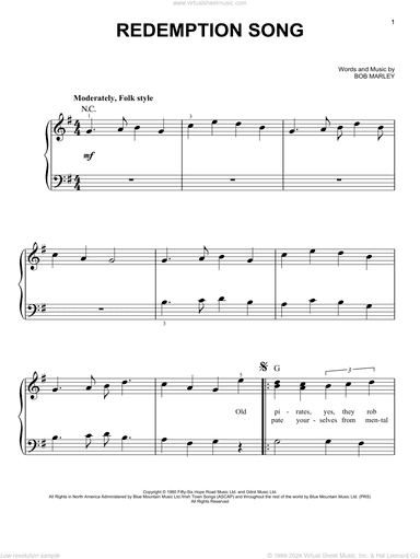 Redemption Song, (beginner)
