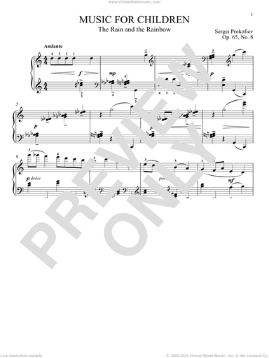 The Rain And The Rainbow, Op. 65, No. 8
