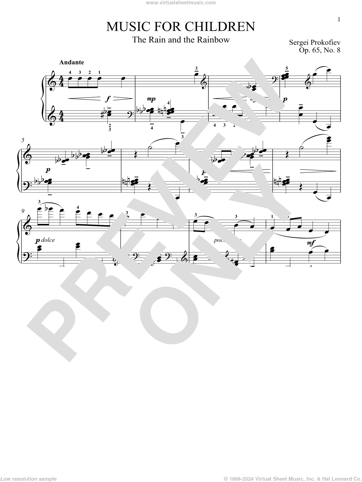 The Rain And The Rainbow, Op. 65, No. 8