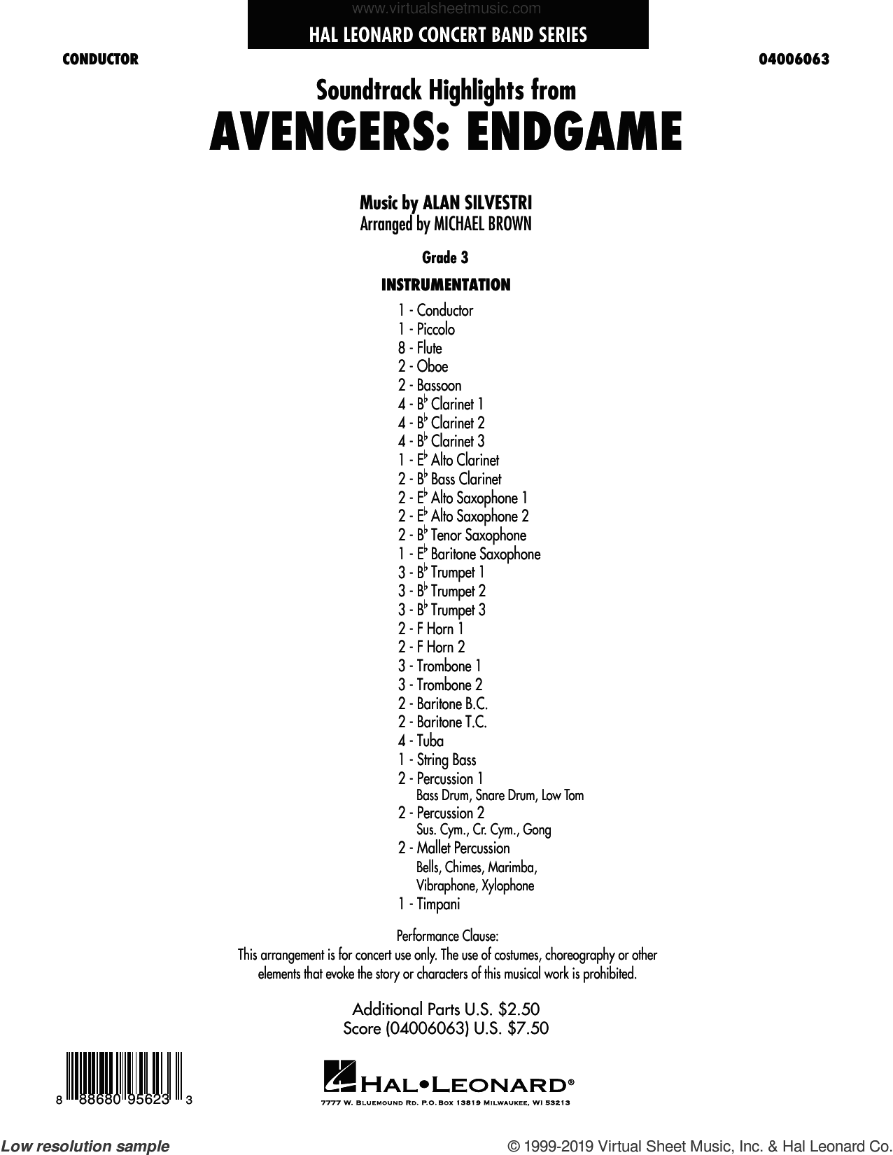 Soundtrack Highlights from Avengers: Endgame (arr. Michael Brown)
