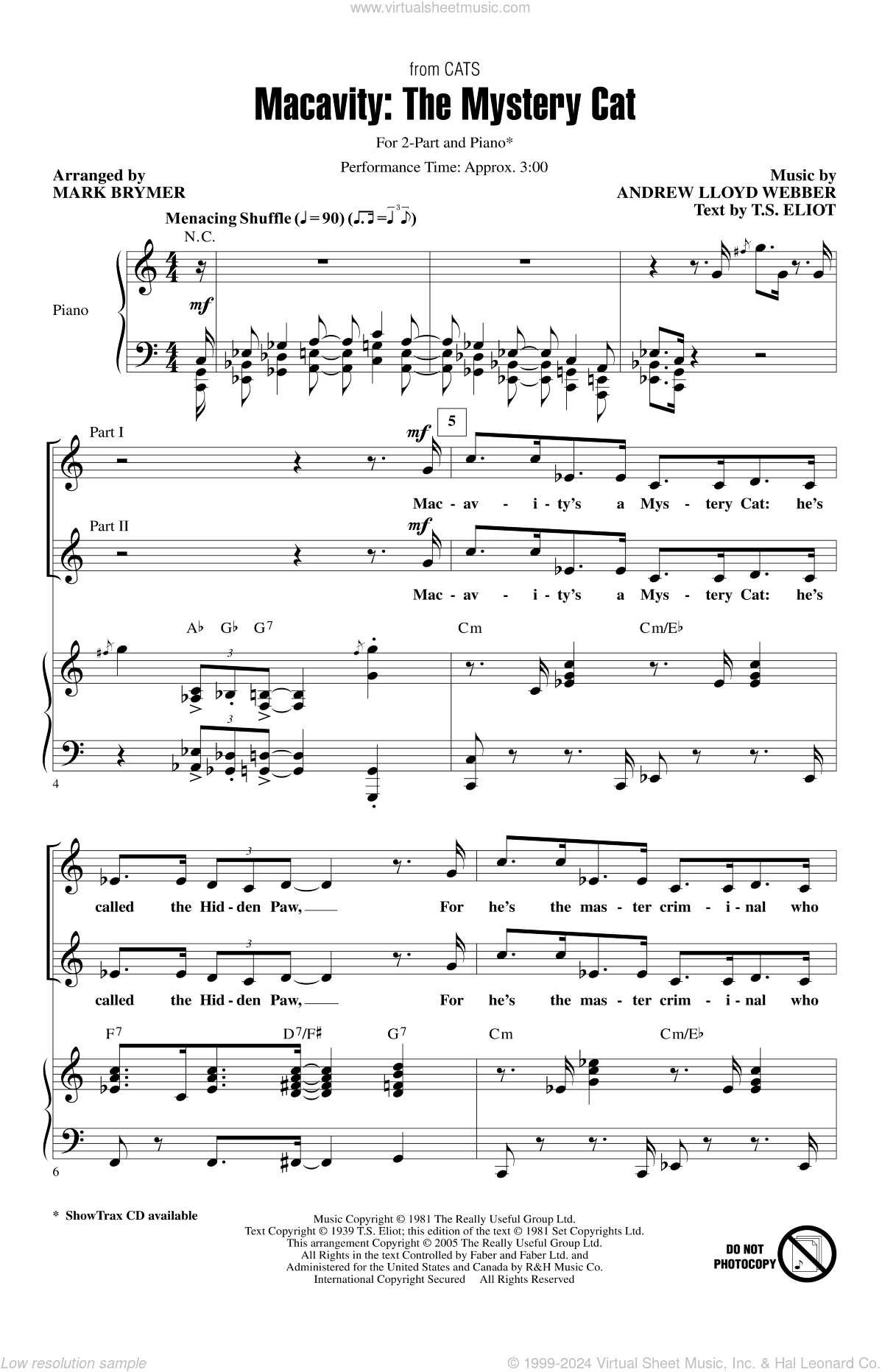 Macavity: The Mystery Cat (from Cats) (arr. Mark Brymer)
