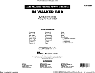 In Walked Bud (arr. Mark Taylor) (COMPLETE)