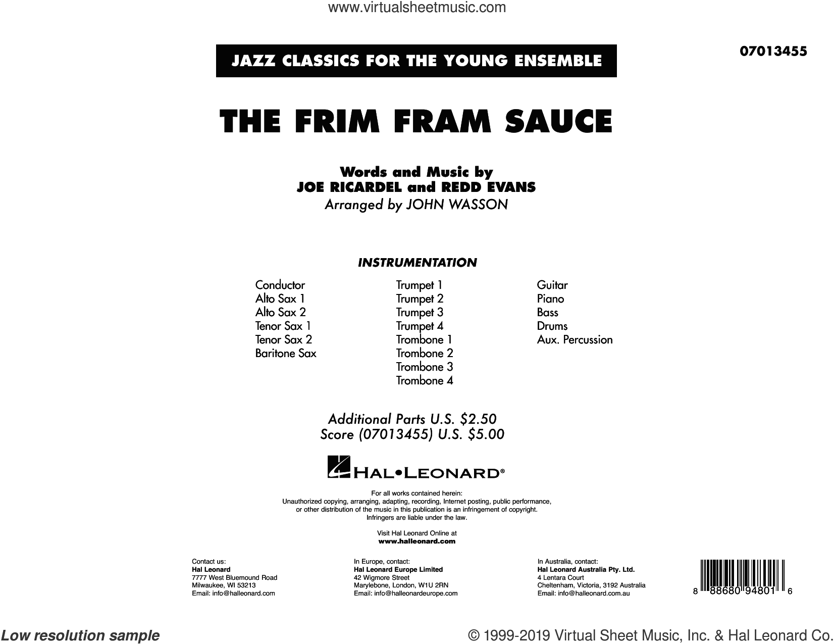 The Frim Fram Sauce (arr. John Wasson) (COMPLETE)
