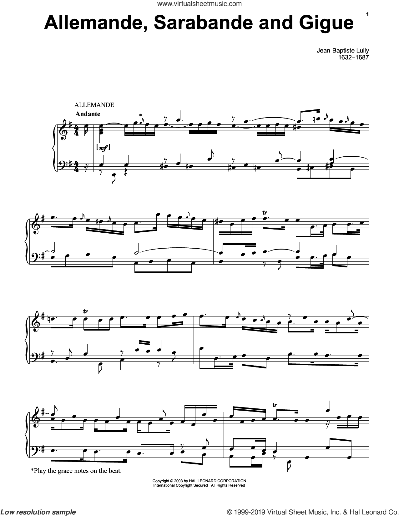 Allemande, Sarabande And Gigue
