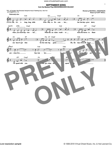 September Song (from Knickerbocker Holiday)