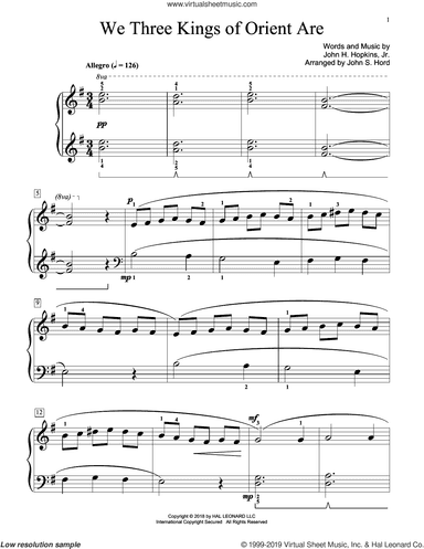 We Three Kings Of Orient Are (arr. John S. Hord)