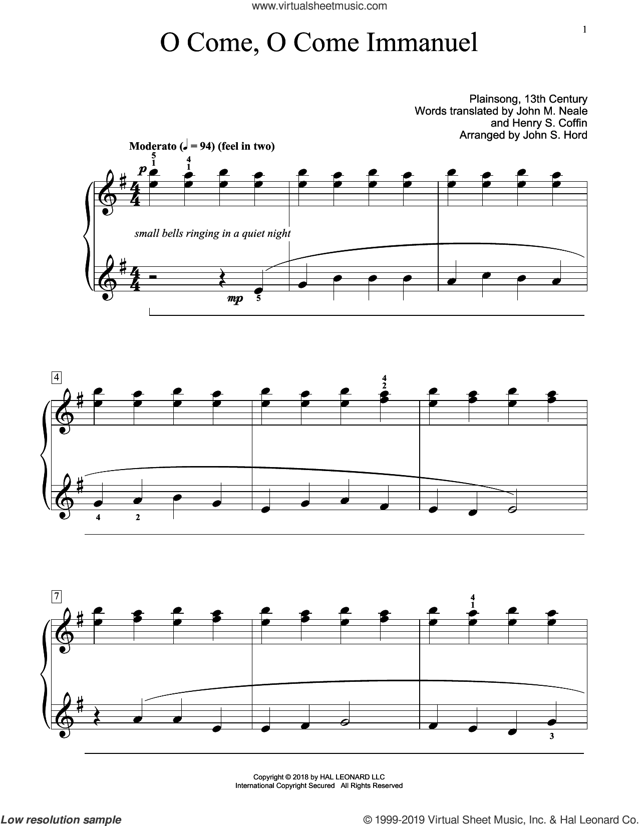 O Come, O Come Immanuel (arr. John S. Hord)