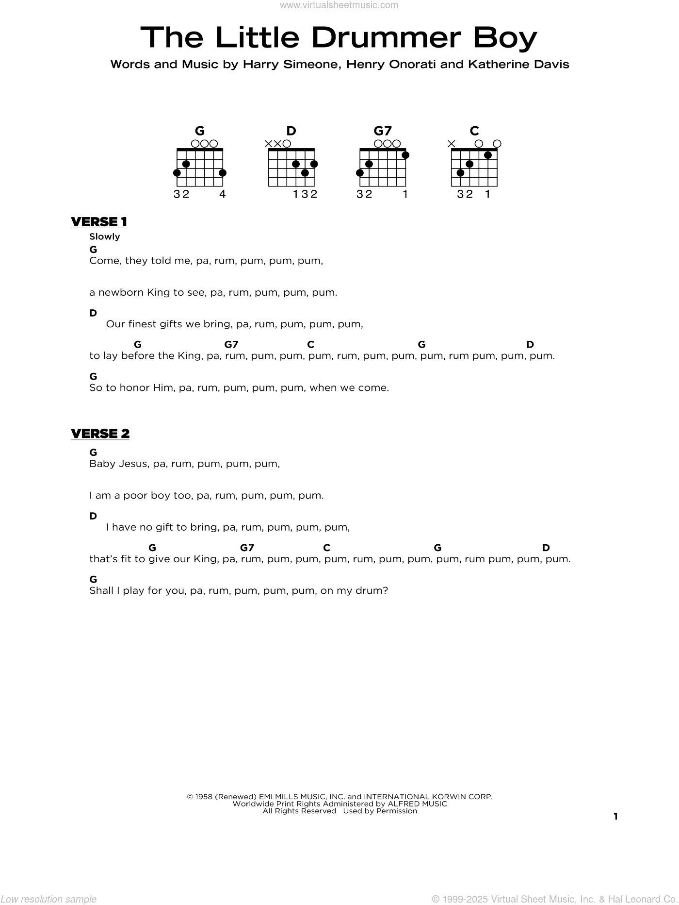 The Little Drummer Boy, (beginner)