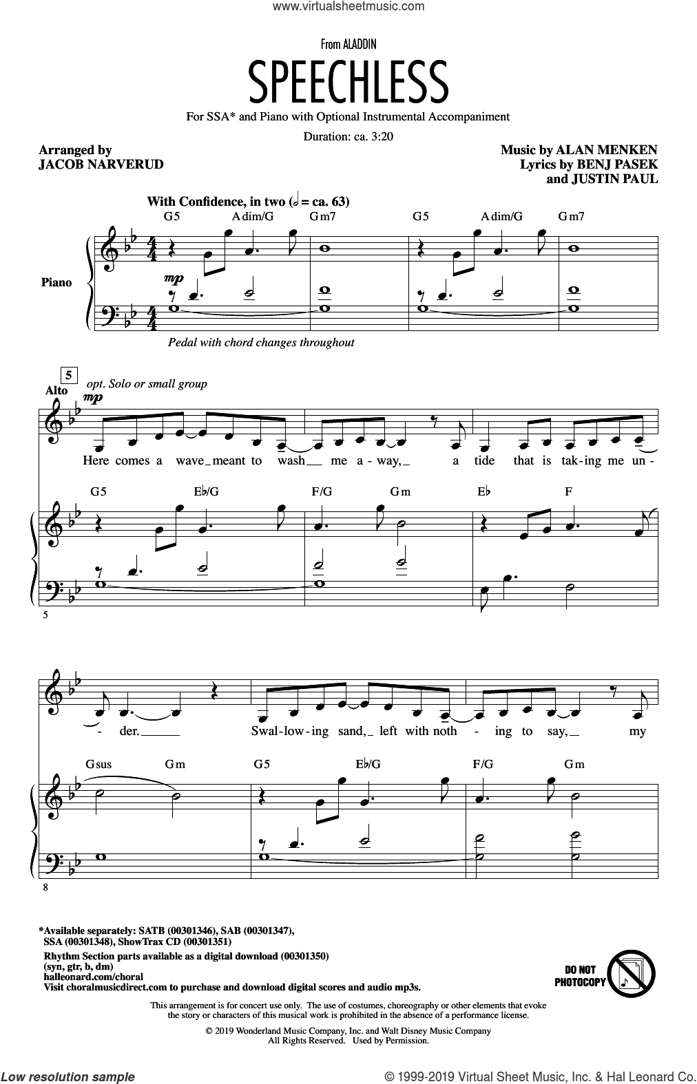 Speechless (from Disney's Aladdin) (arr. Jacob Narverud)