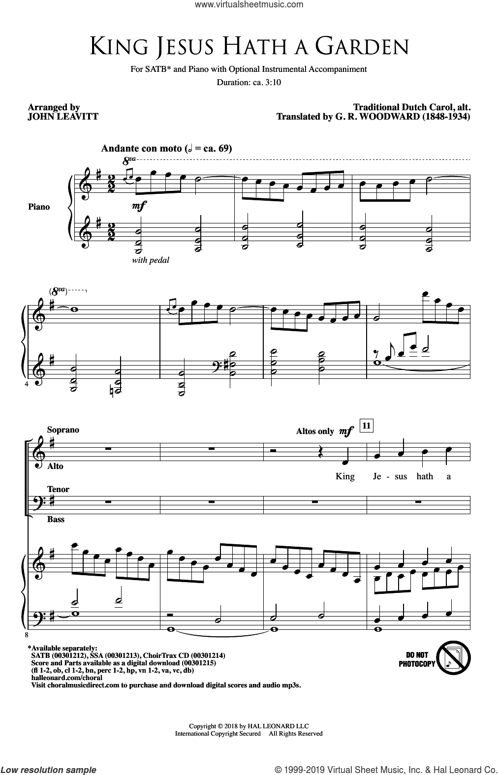 King Jesus Hath A Garden (arr. John Leavitt)