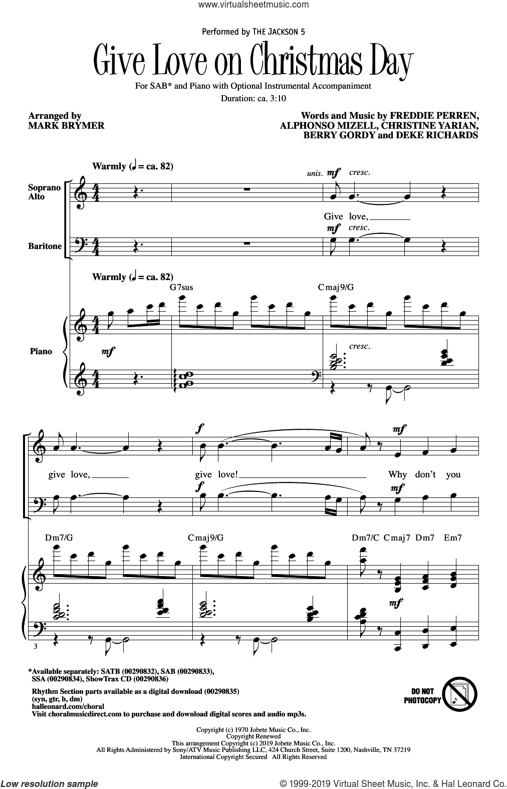 Give Love On Christmas Day (arr. Mark Brymer)