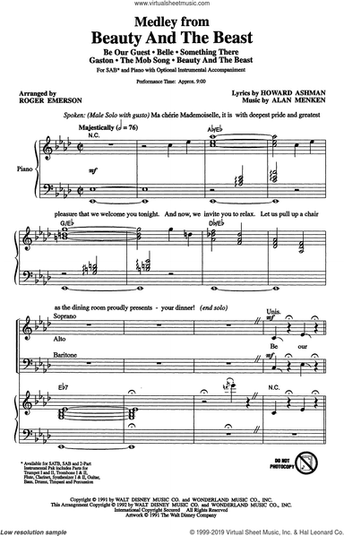 Beauty And The Beast (Medley) (arr. Roger Emerson)