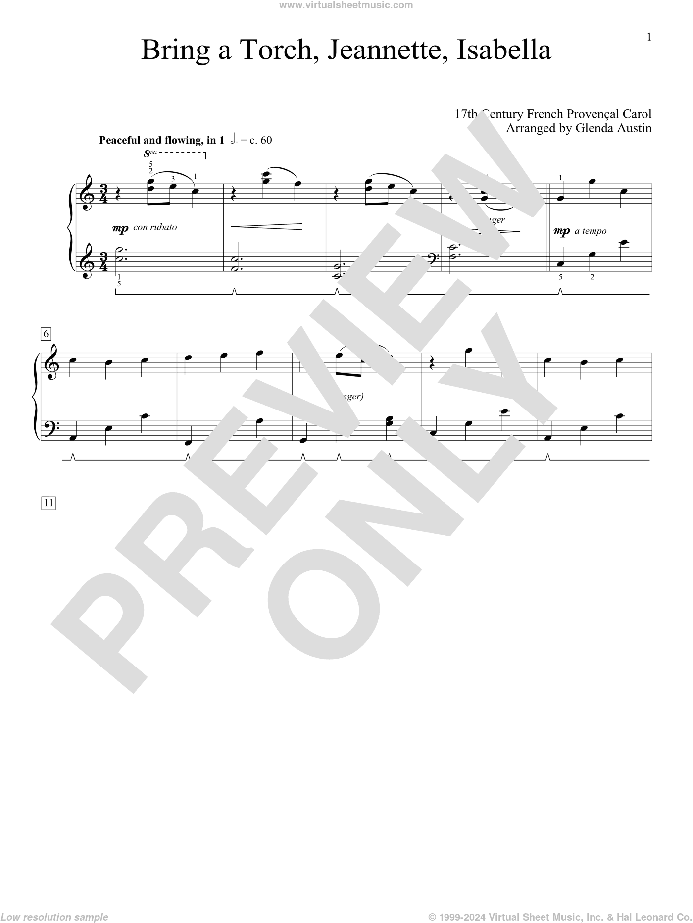 Bring A Torch, Jeannette, Isabella (arr. Glenda Austin)