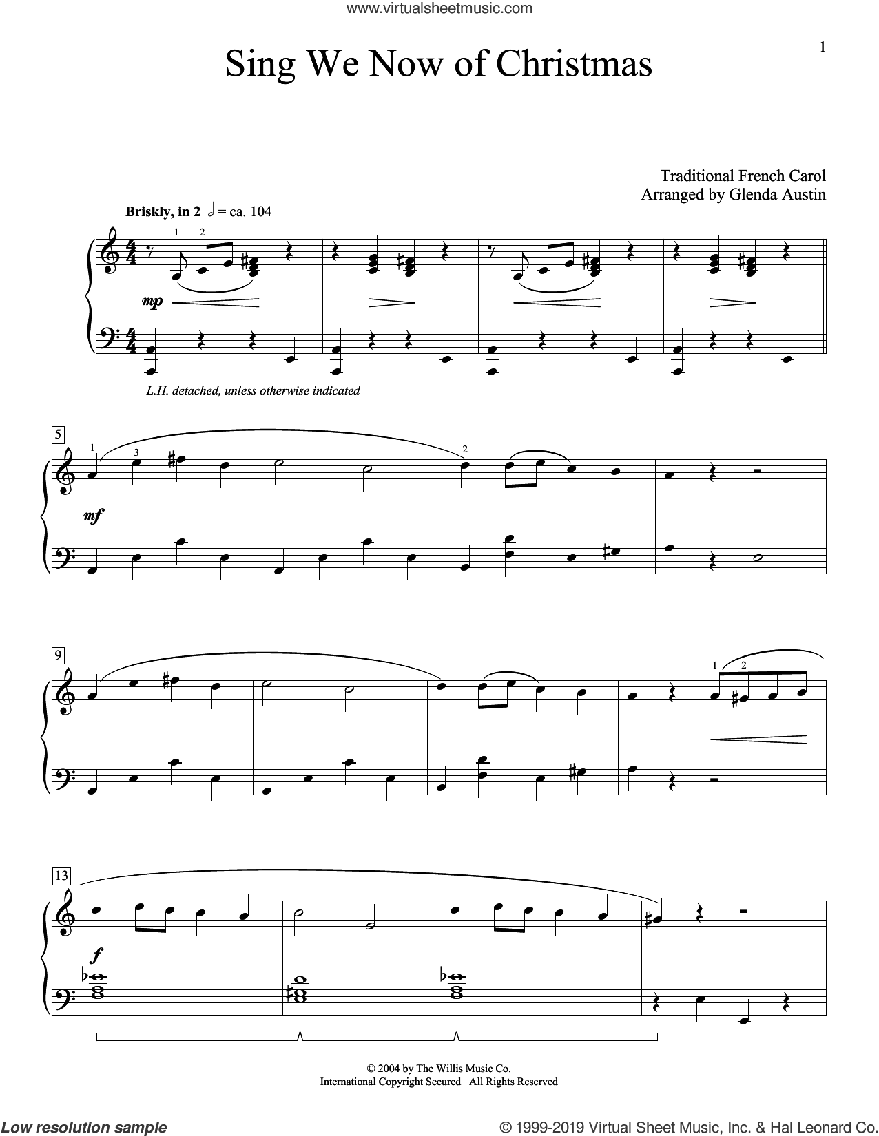 Sing We Now Of Christmas (arr. Glenda Austin)