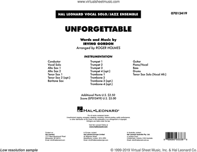Unforgettable (arr. Roger Holmes) (COMPLETE)