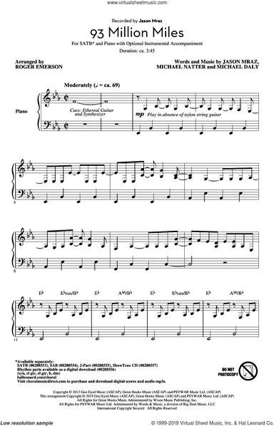 93 Million Miles (arr. Roger Emerson)