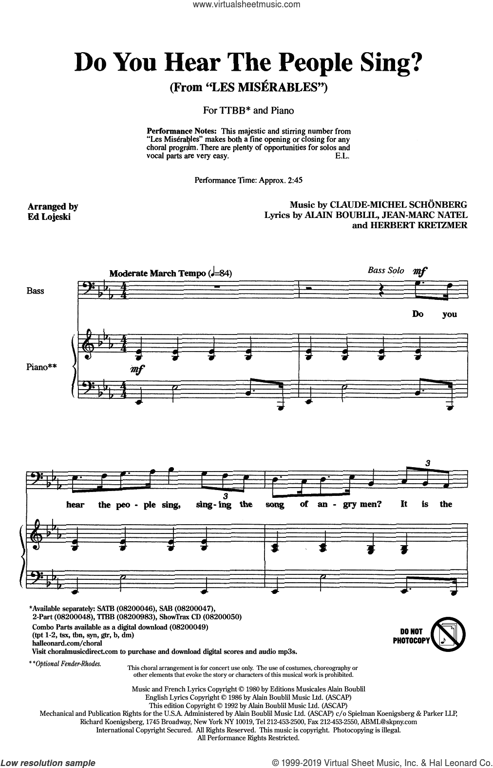 Do You Hear The People Sing? (from Les Miserables) (arr. Ed Lojeski)