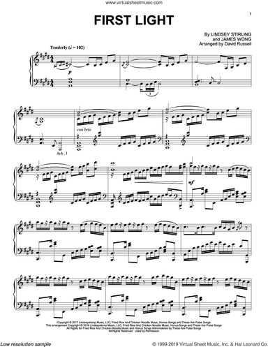 First Light (arr. David Russell), (intermediate)