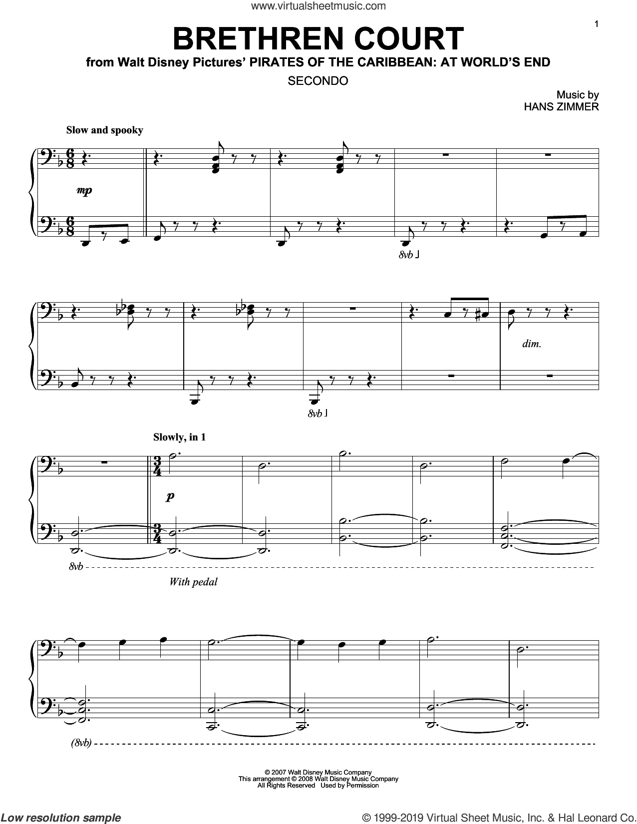 Brethren Court (from Pirates Of The Caribbean: At World's End) (arr. Carol Klose)